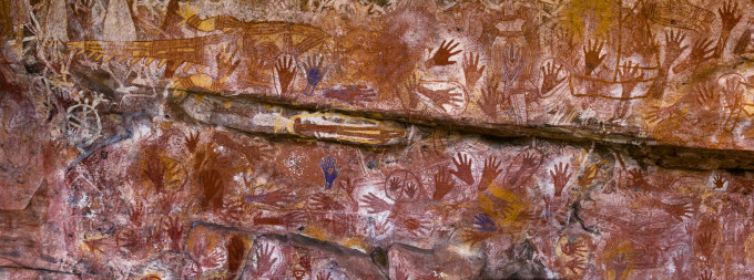 I’ve always been fascinated by ancient petroglyphs and pictographs. In this image photographed in Australia’s Arnhem Land an enormous panel of pictographs reflect the work of multiple artists spanning thousands of years.