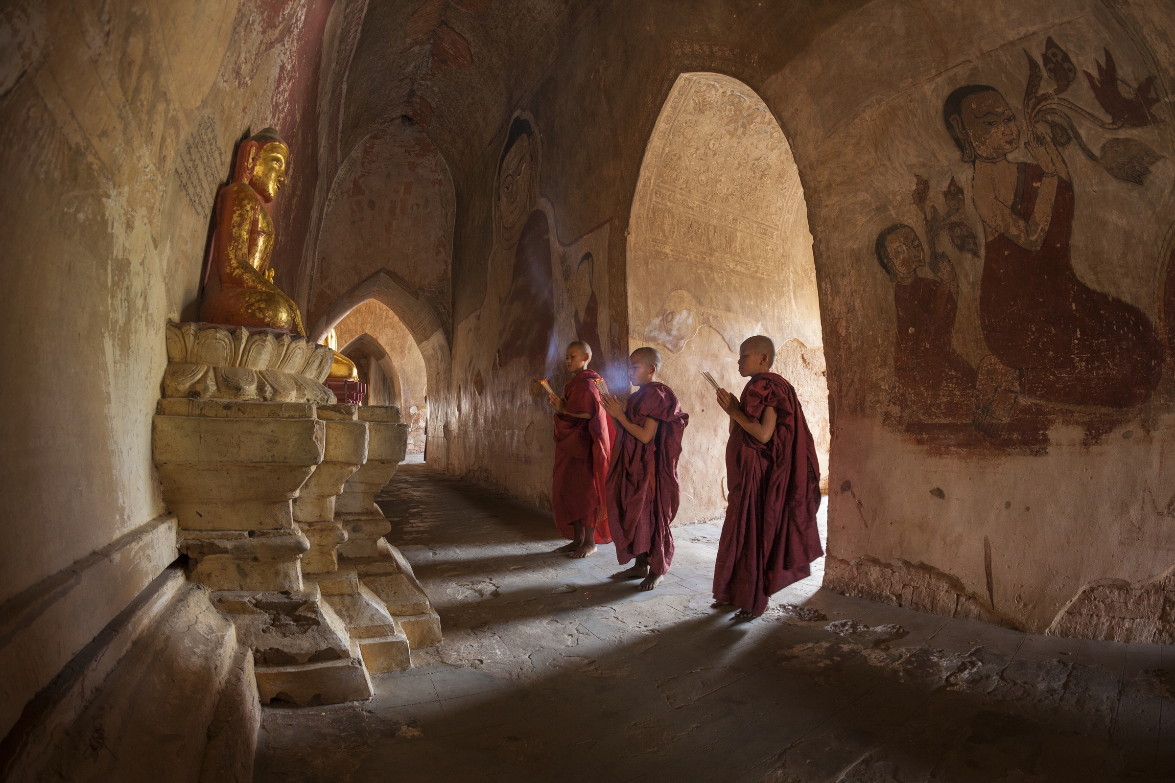 Monks and Buddharupa, Myanmar - Art Wolfe