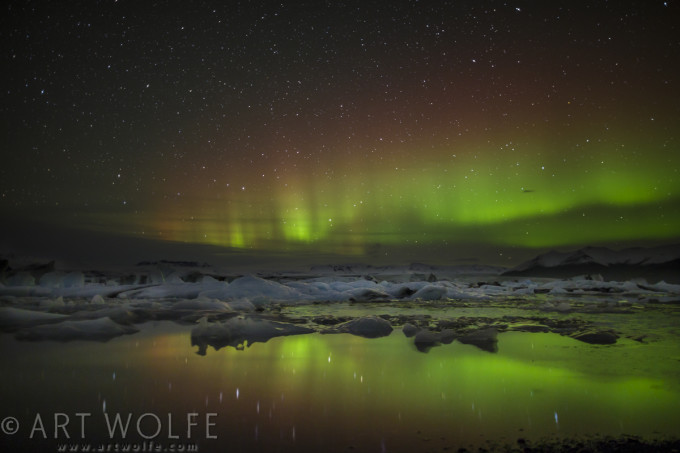 Aurora borealis, Jökulsárlón, Iceland
