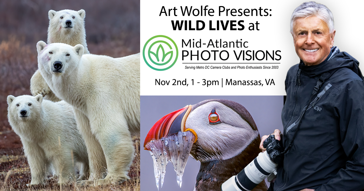 Art Wolfe presenta: Vidas salvajes en la Expo Visiones fotográficas del Atlántico Medio