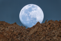 The moon over Ladakh, India.